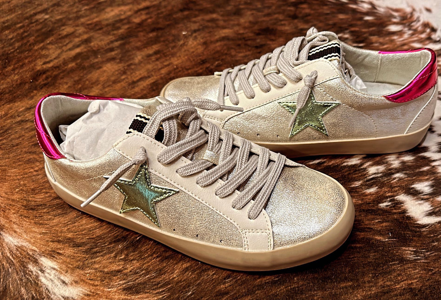 Silver distressed Shoe
