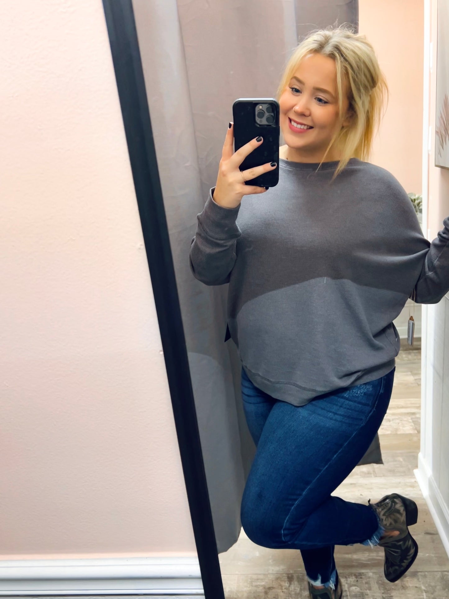 Purple Waffle Sweater