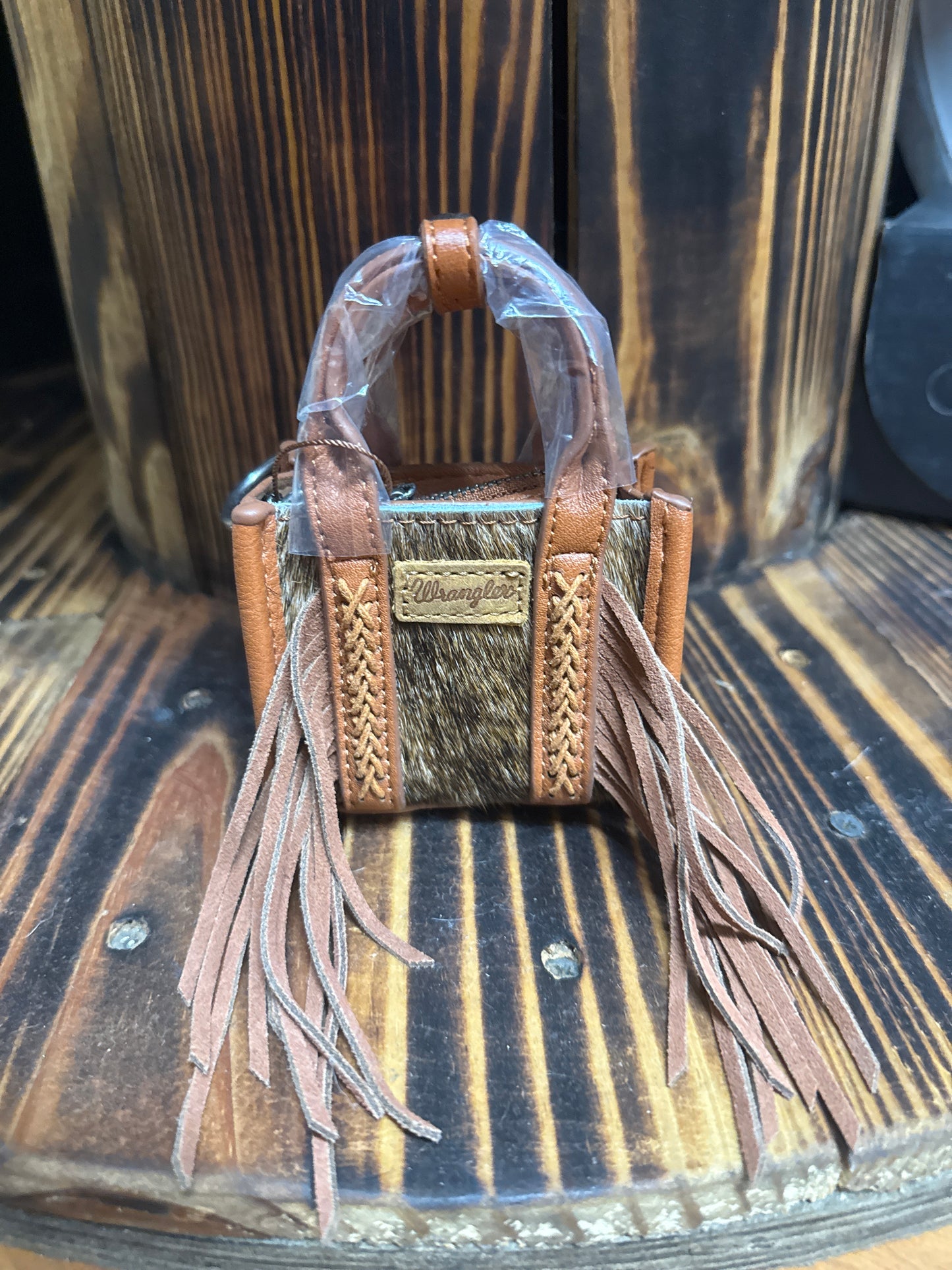 WRANGLER HAIR-ON FRINGE MINI TOTE BAG CHARM